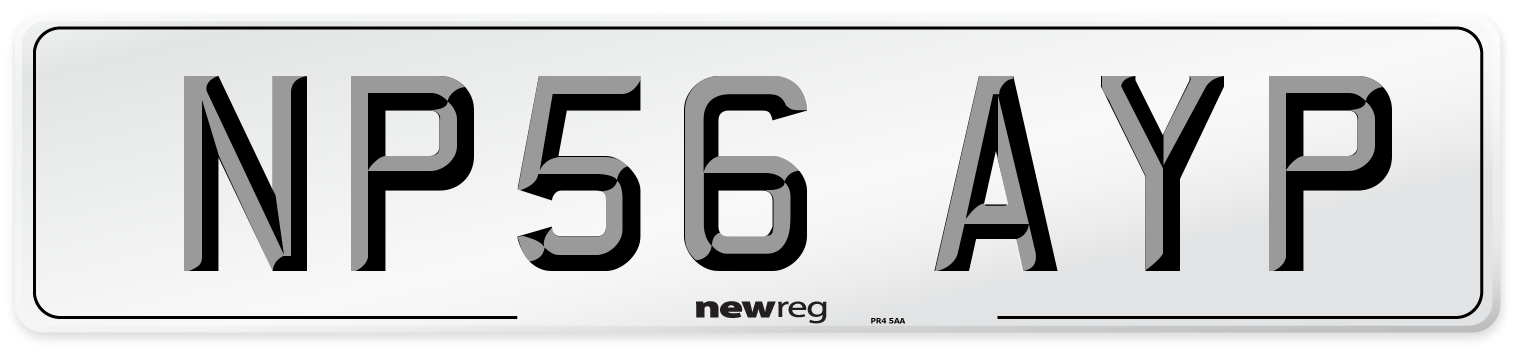 NP56 AYP Number Plate from New Reg